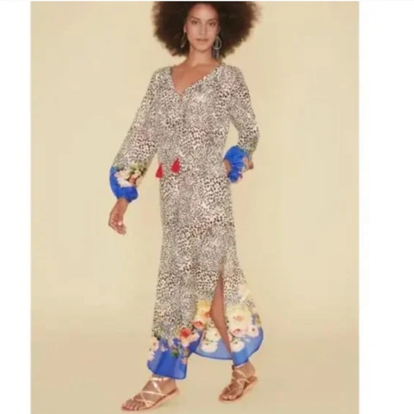 Johnny Was Dresses & Skirts - Johnny Was Silk Oksana Maxi Dress / Boho Kaftan Swim Cover Up